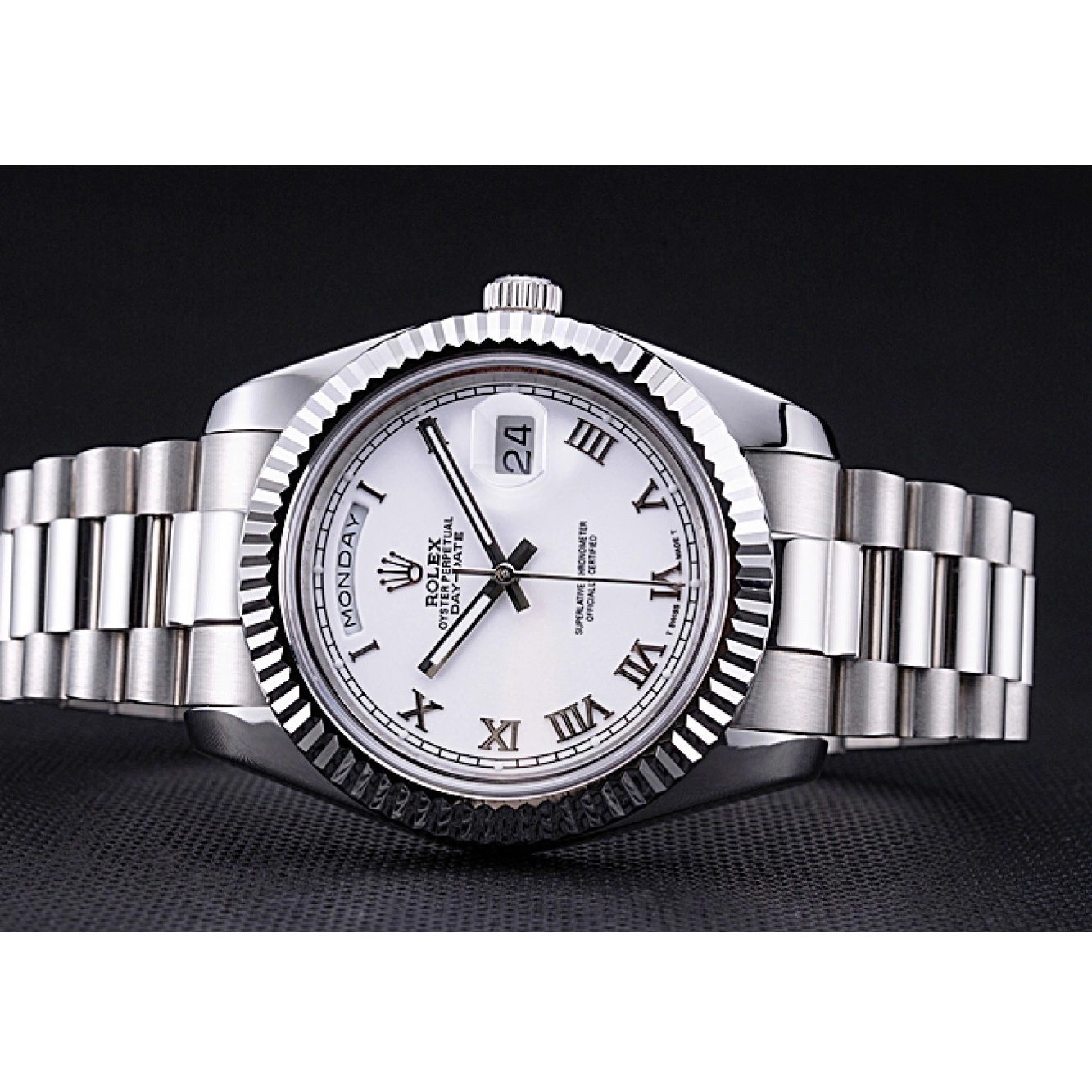 Aaa replica watch Steel Rolex 622547 Dial Day-Date Bracelet White Stainless 0717